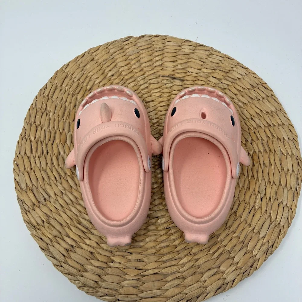 Toddler Shark Clogs Pink Size‎ 150 Summer Beach Pool Water Shoes Slides Slip On